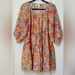 H&M Flowy Floral 3/4 Length Sleeve Dress